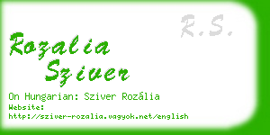 rozalia sziver business card