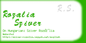 rozalia sziver business card